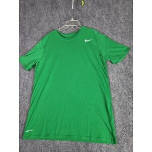 The Nike Tee Men's L SS Dri-Fit T-Shirt Green Cotton Blend‎ Activewear Workout